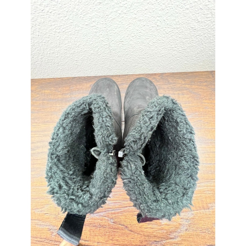 L.L. Bean Womens Boots Size 6Tek 2.5 Waterproof Black Nubuck Leather Sherpa Zip - Picture 9 of 10